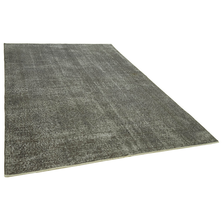 Williston Grzedzinska Overdyed Vintage Hand Knotted Grey Rug